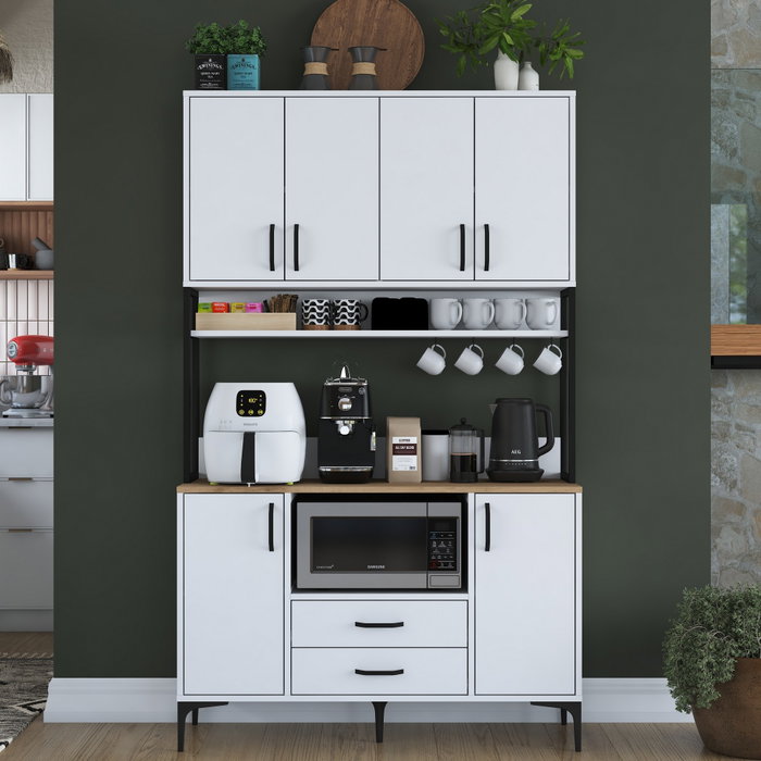 Hanah Home Gabinete Multipropósito Blanco y Nuez JE169 - 3260